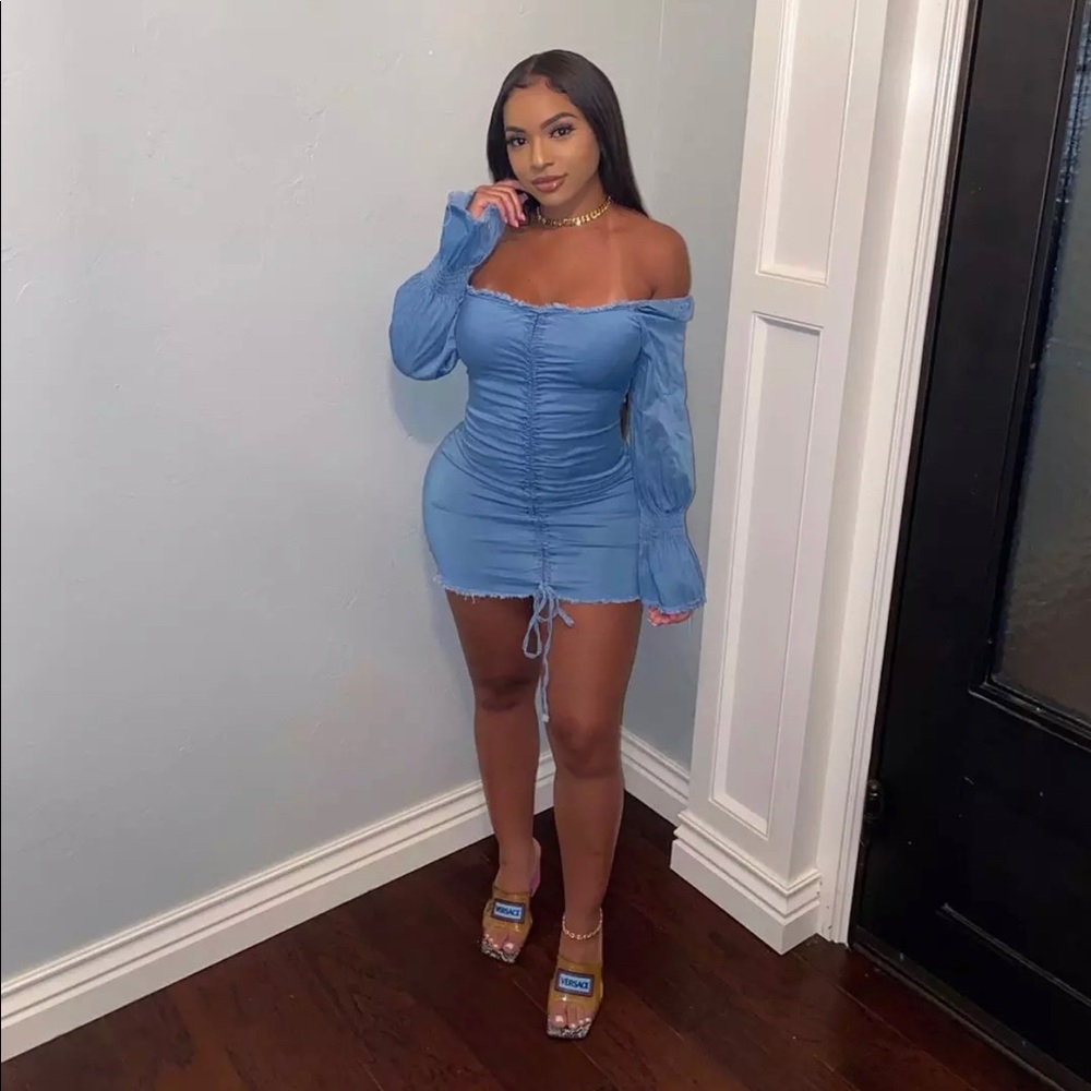 Faux denim dress
